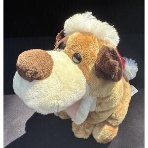 Fine Toy Dog Hand Puppet Plush Christmas Santa Hat Full Body Stuffed